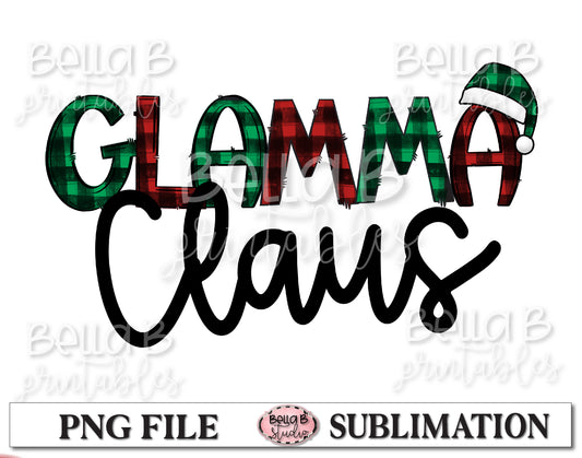 Glamma Claus Sublimation Design