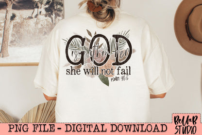 God Is Within Her She Will Not Fail PNG Design