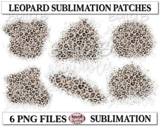 Glitter Leopard Sublimation Patches - T Shirt Bleaching Patches