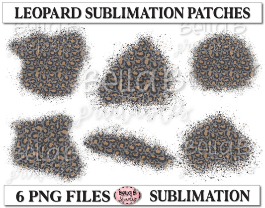 Grey Leopard Sublimation Patches - T Shirt Bleaching Patches