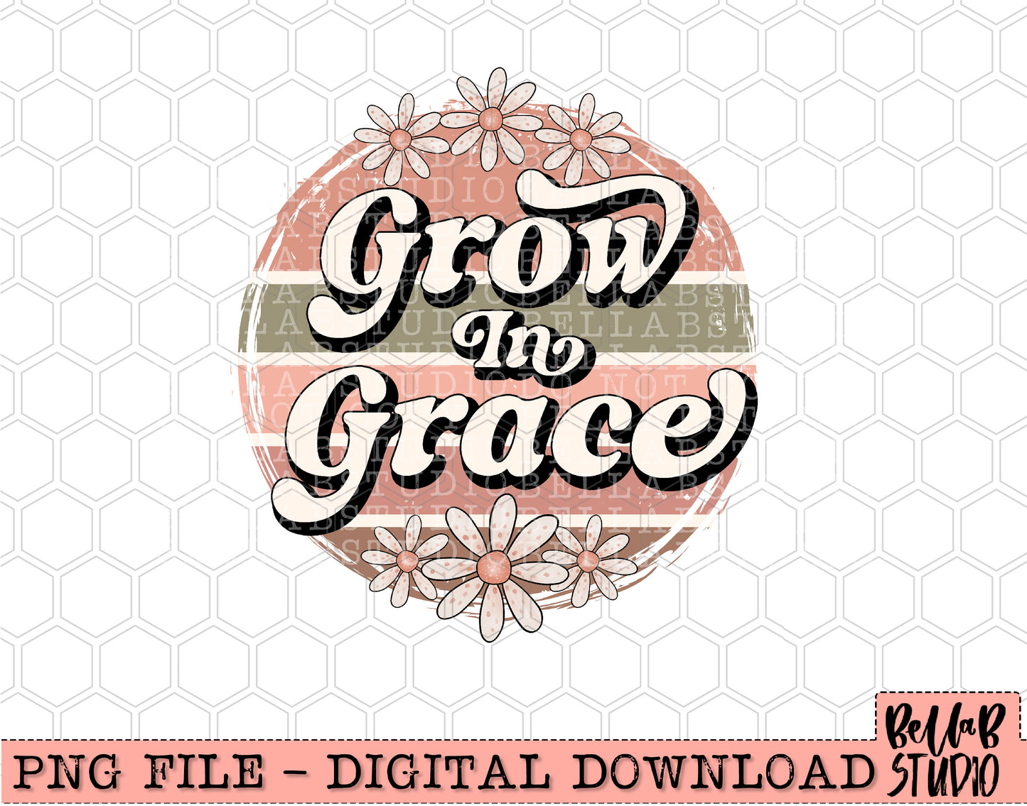 Grow In Grace PNG Design