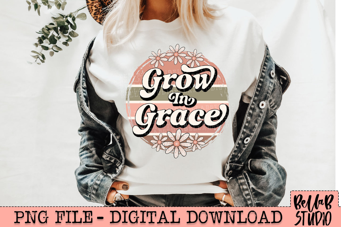 Grow In Grace PNG Design