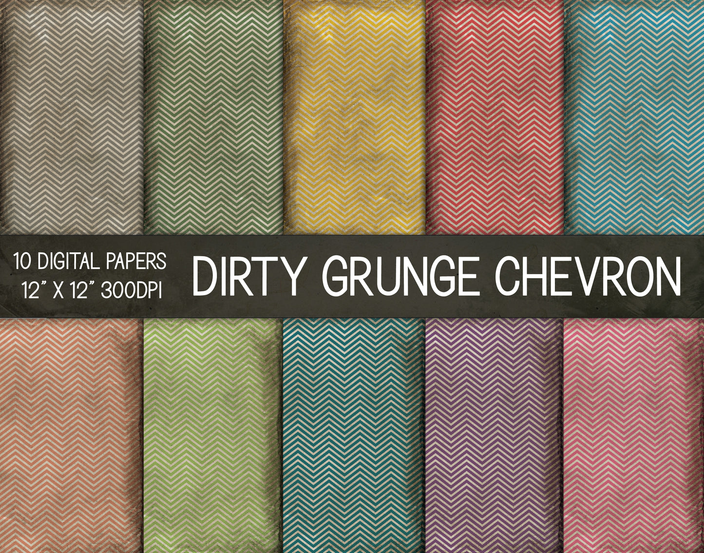 Dirty Grunge Chevron Digital Papers, Grunge Texture Paper