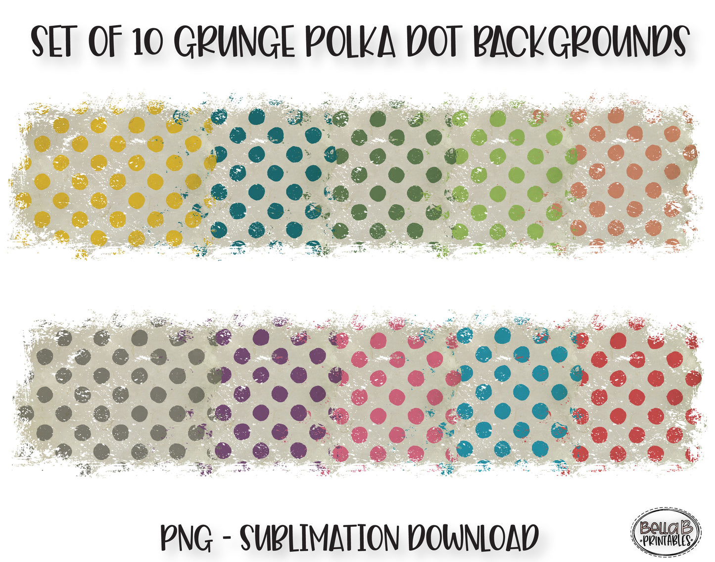 Dirty Grunge Polka Dot Sublimation Background Bundle, Backsplash