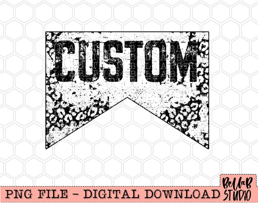 Custom Western Grunge Leopard PNG Design