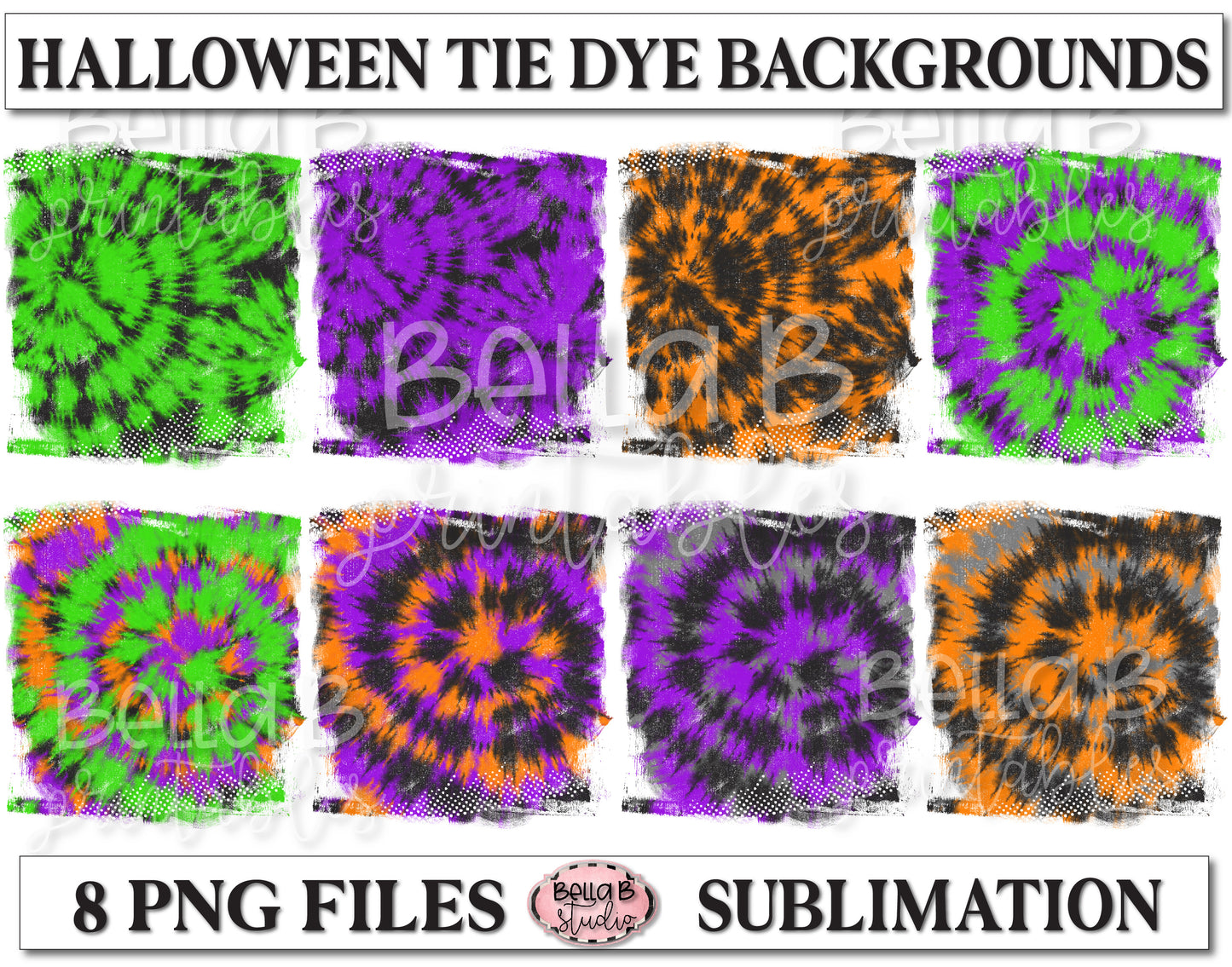 Halloween Tie Dye Sublimation Background Bundle, Backsplash