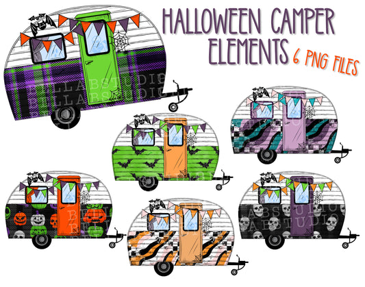 Halloween Camper Sublimation Elements Bundle