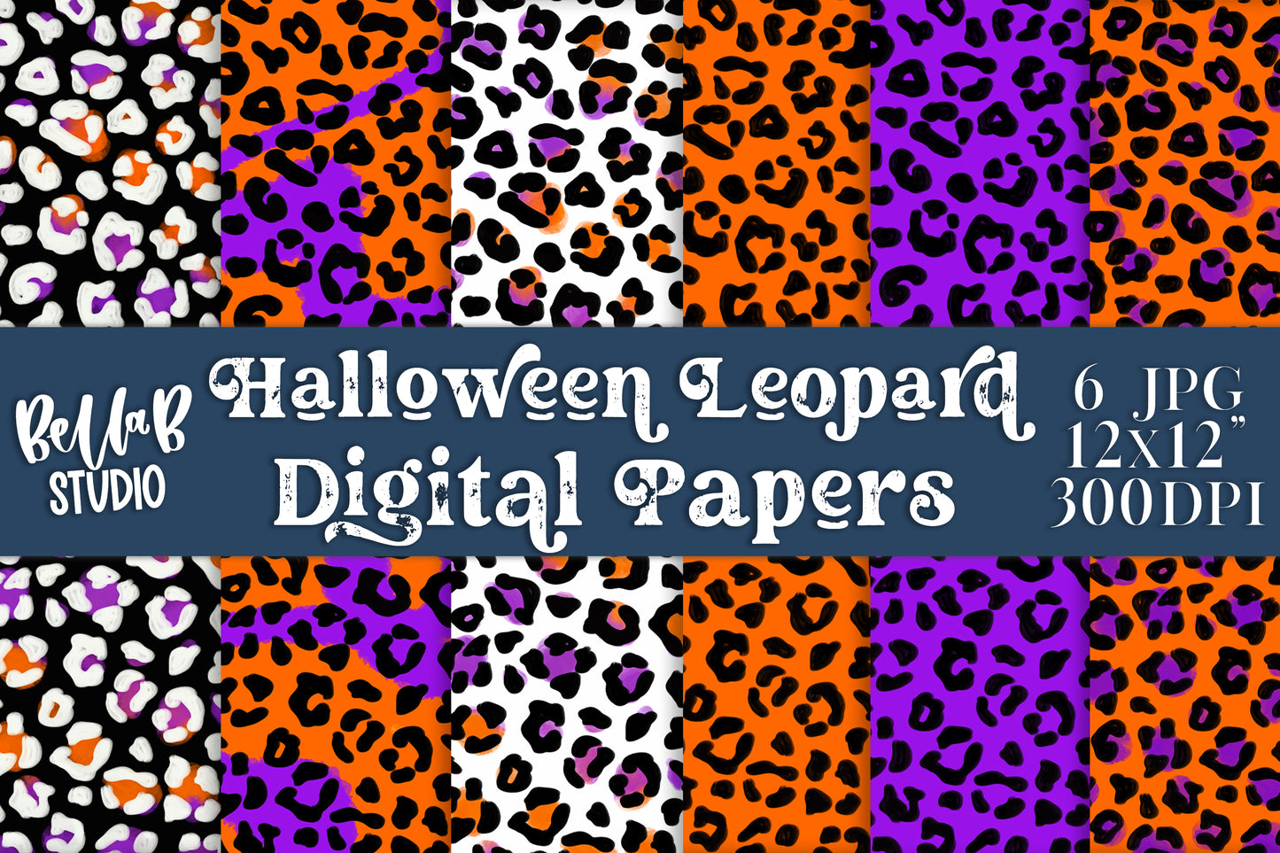Halloween Leopard Digital Papers