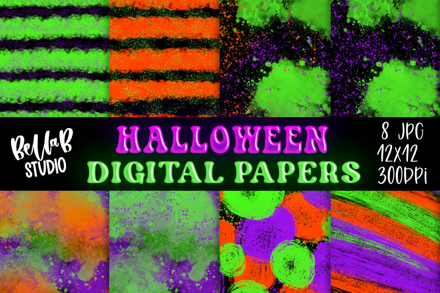 Halloween Abstract Digital Papers
