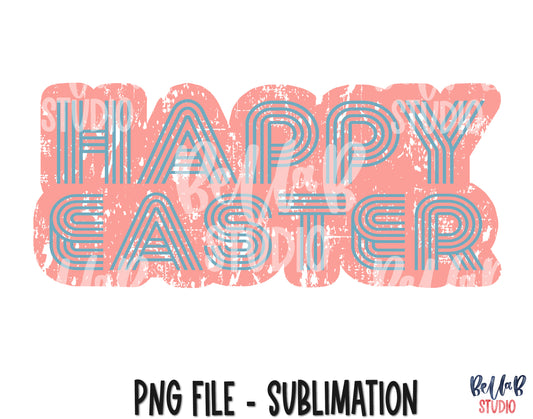 Retro Happy Easter Sublimation Design