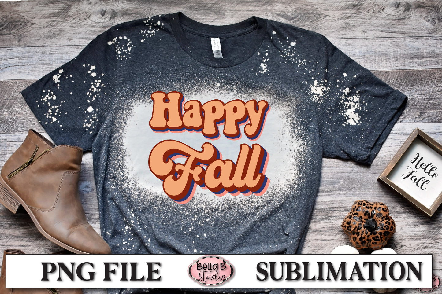 Retro Happy Fall Sublimation Design