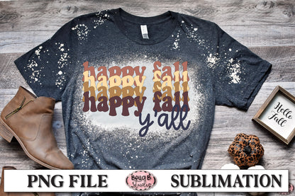 Retro Happy Fall Y'all Sublimation Design