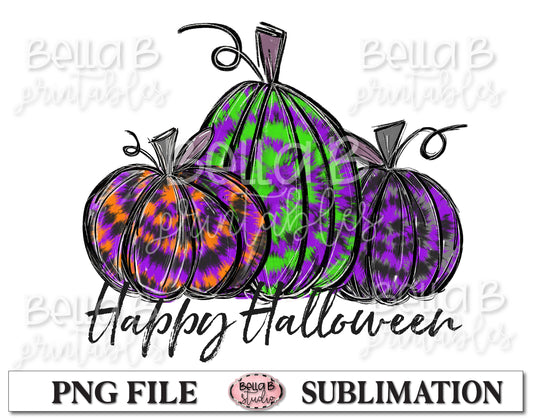 Happy Halloween Sublimation Design, Halloween Pumpkins, Hand Drawn