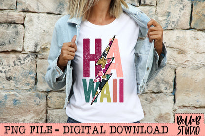 HAWAII Bright Leopard Bolt Sublimation Design