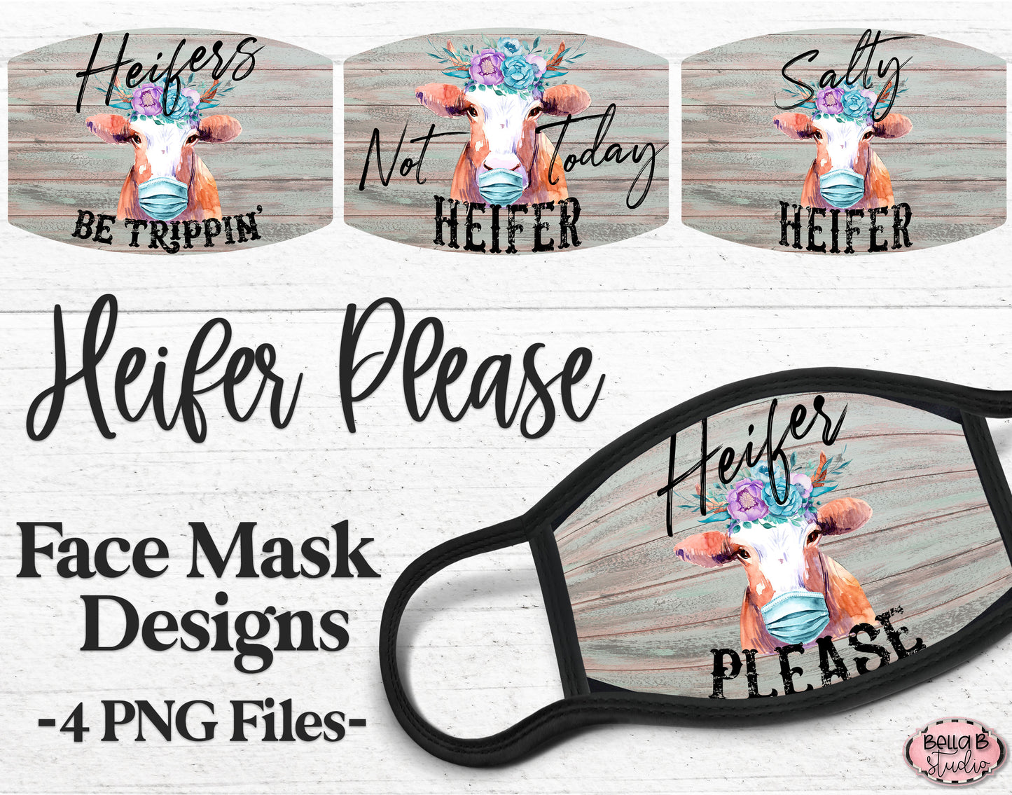 Heifer Please Sublimation Face Mask Designs