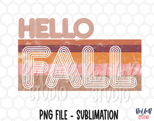 Hello Fall - Retro Sublimation Design