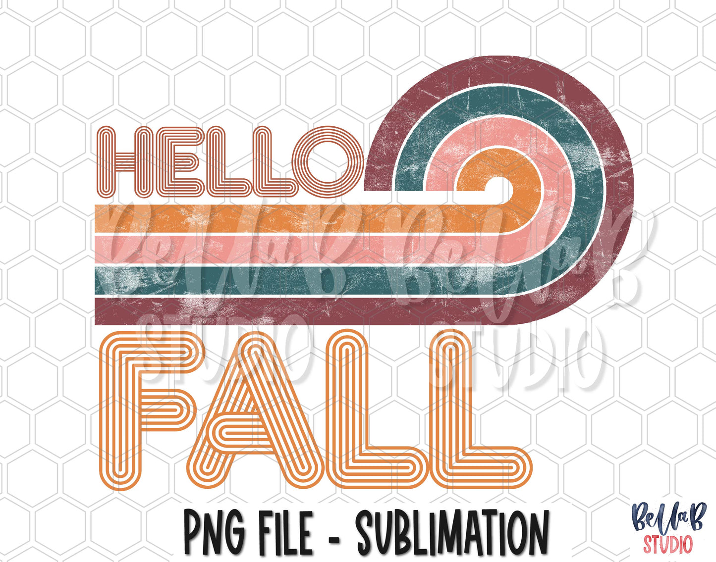 Hello Fall - Retro Sublimation Design