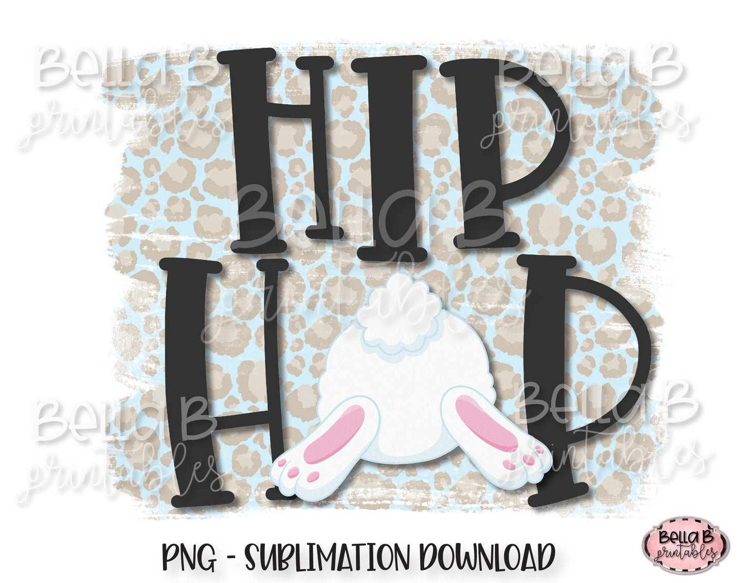 Easter Sublimation Design, Hip Hop, Bunny Tail