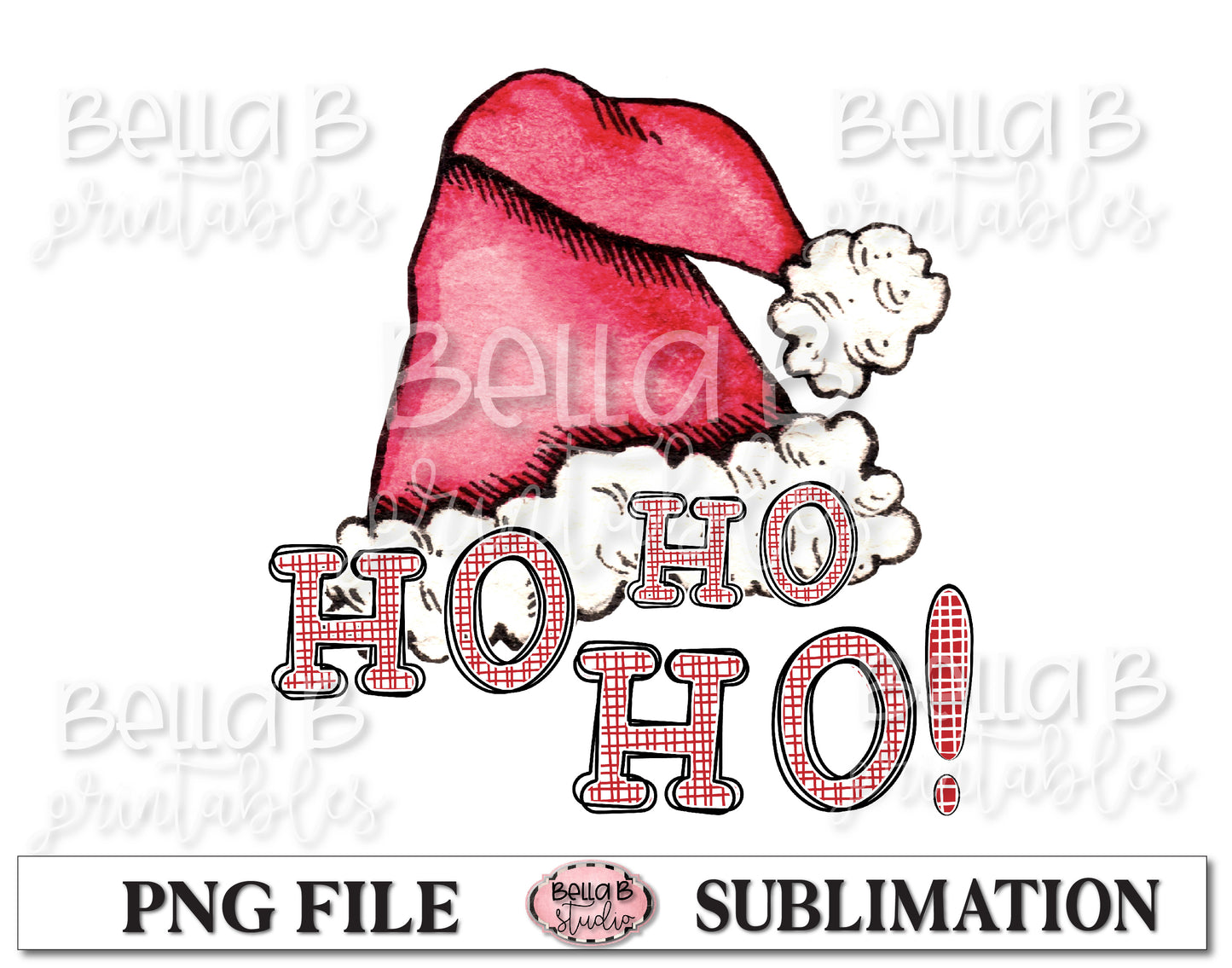 Ho Ho Ho Santa Hat Sublimation Design