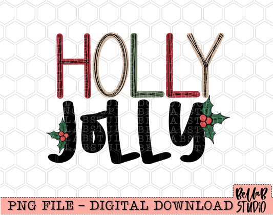 Holly Jolly Christmas PNG Design
