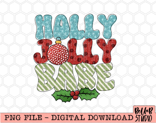 Holly Jolly Babe PNG Design