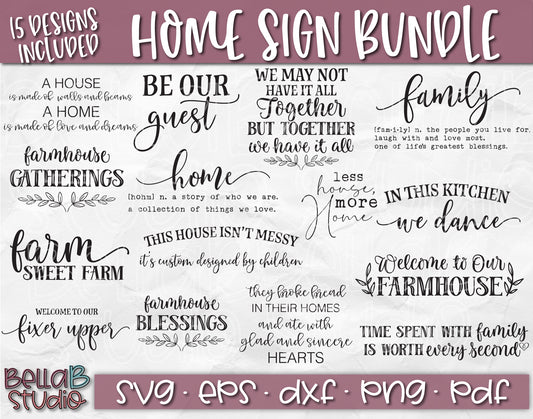 Family Quotes SVG Bundle, Wood Sign SVG Bundle