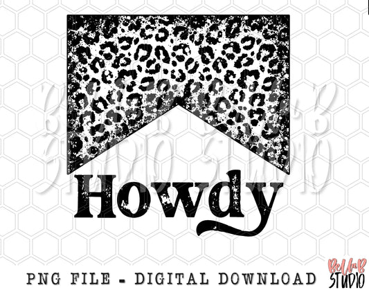 Howdy Distressed Leopard PNG Sublimation Design
