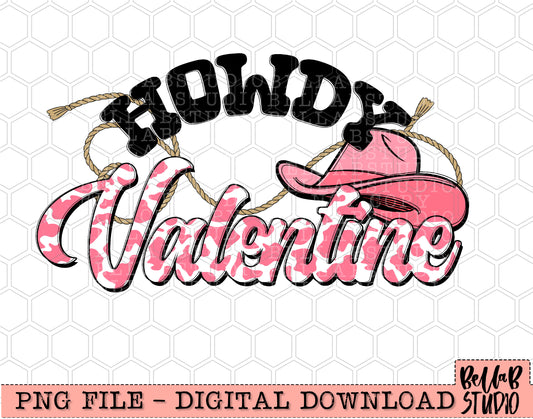 Howdy Valentine PNG Sublimation Design