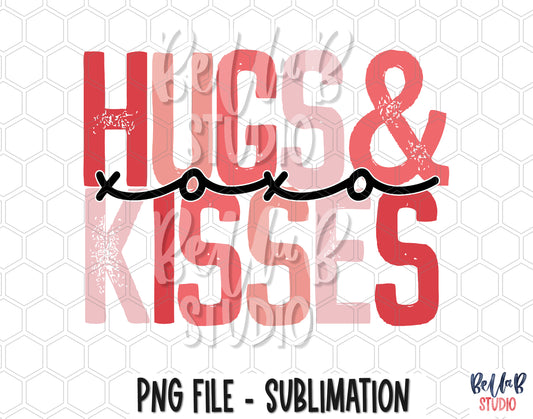 Hugs and Kisses PNG Sublimation Design