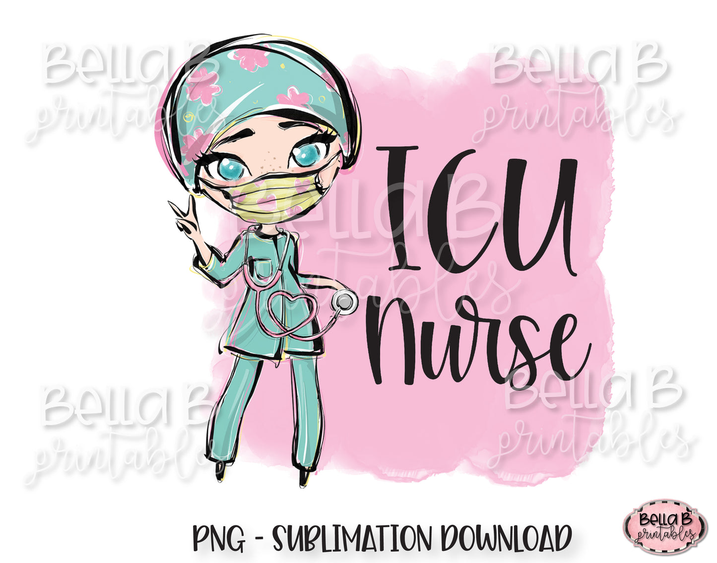 ICU Nurse Sublimation Design