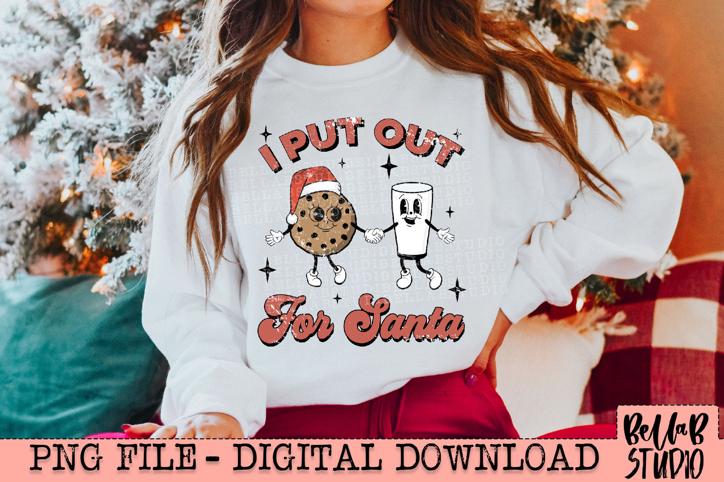 I Put Out For Santa Retro Mascots PNG Design