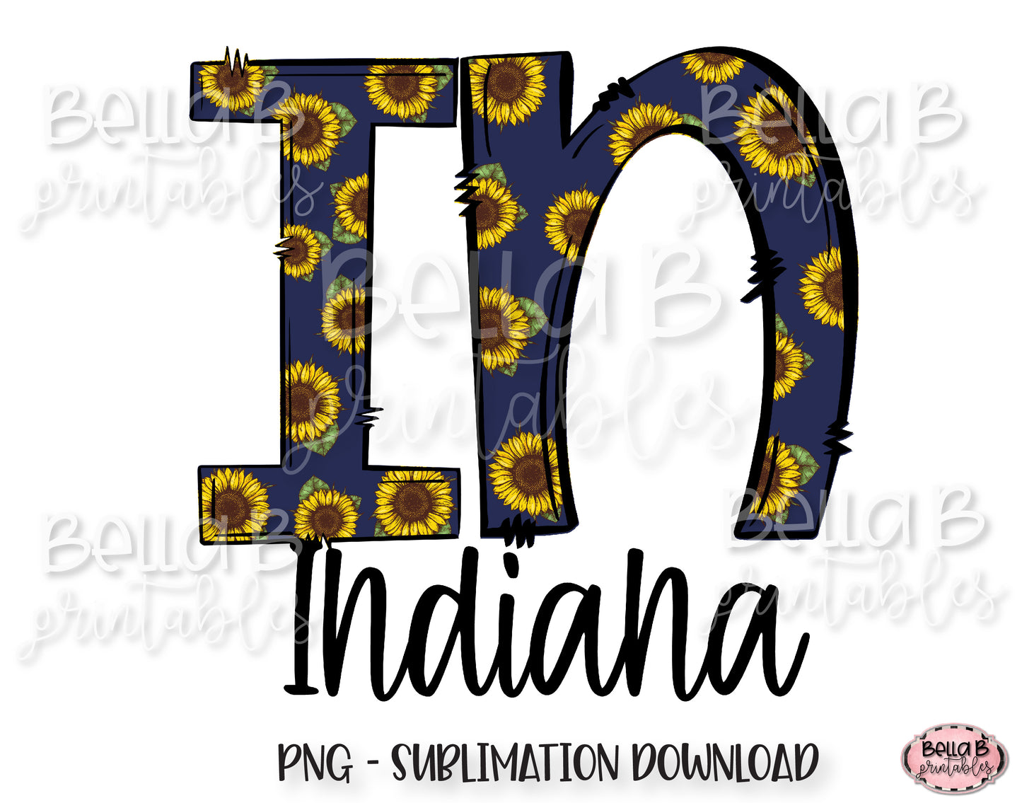 Sunflower Indiana State Sublimation Design