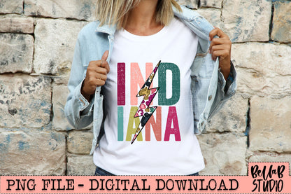 INDIANA Bright Leopard Bolt Sublimation Design