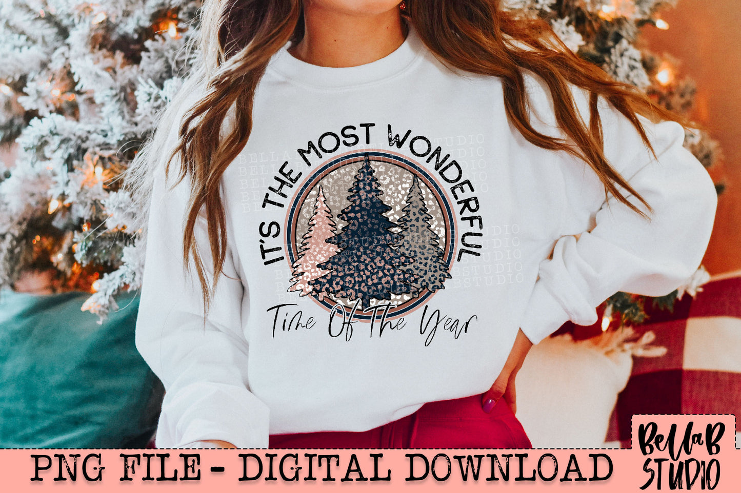 Its The Most Wonderful Time Of The Year Leopard Trees PNG Design