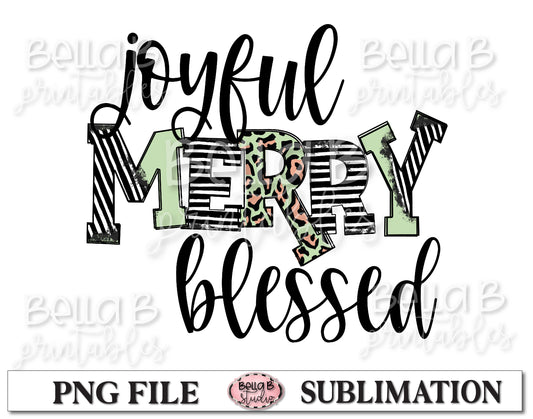 Joyful Merry Blessed Sublimation Design