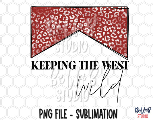 Keeping The West Wild Red Leopard Sublimation Design
