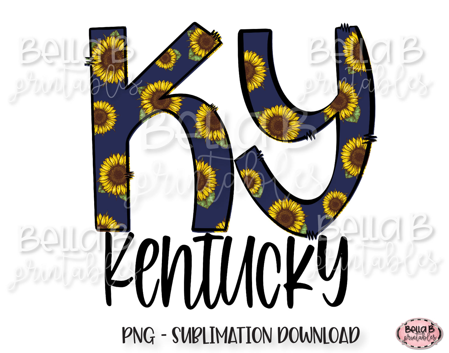 Sunflower Kentucky State Sublimation Design