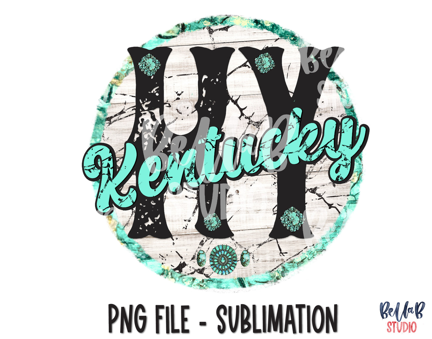 Kentucky Turquoise Sublimation Design