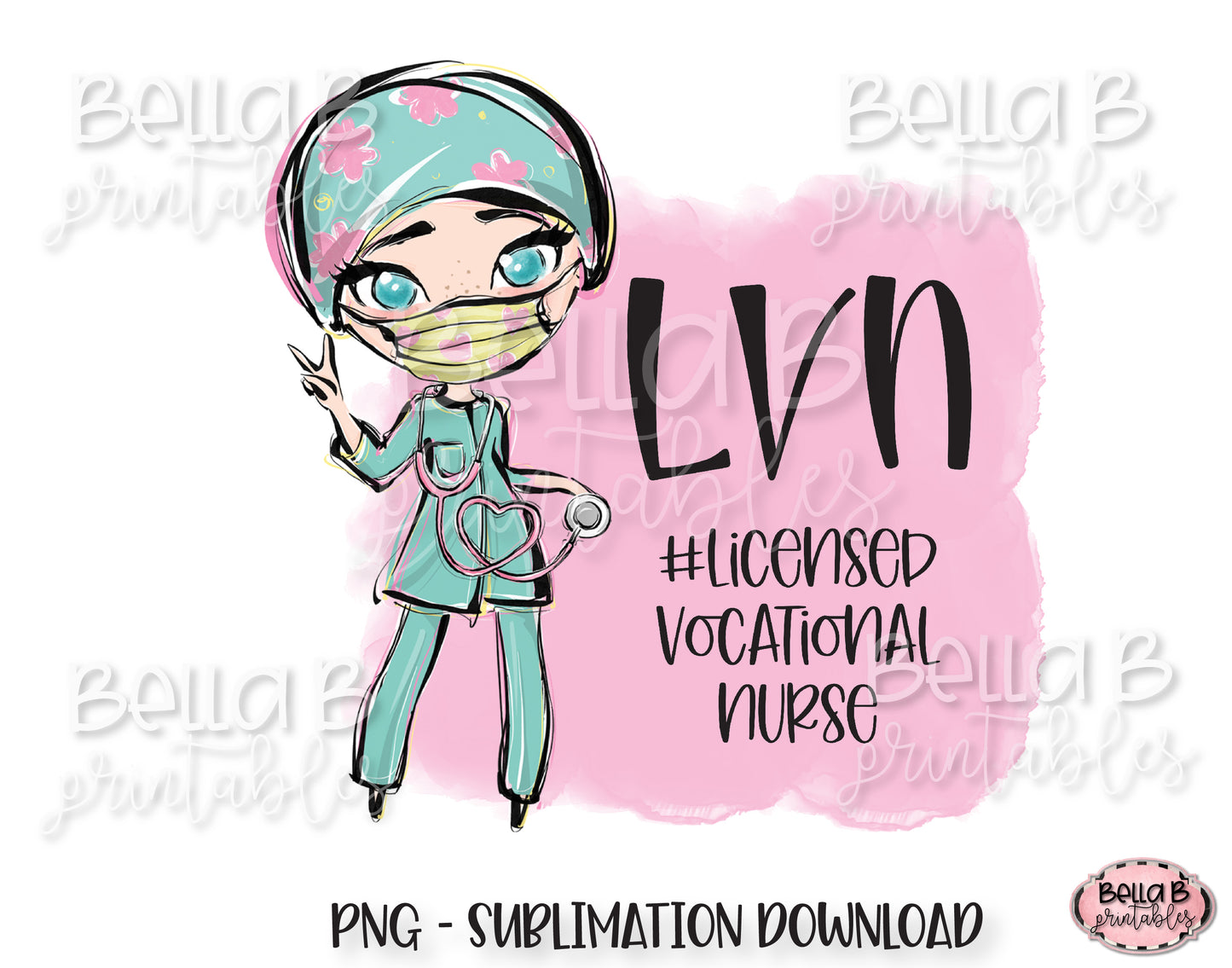 LVN Nurse Sublimation Design