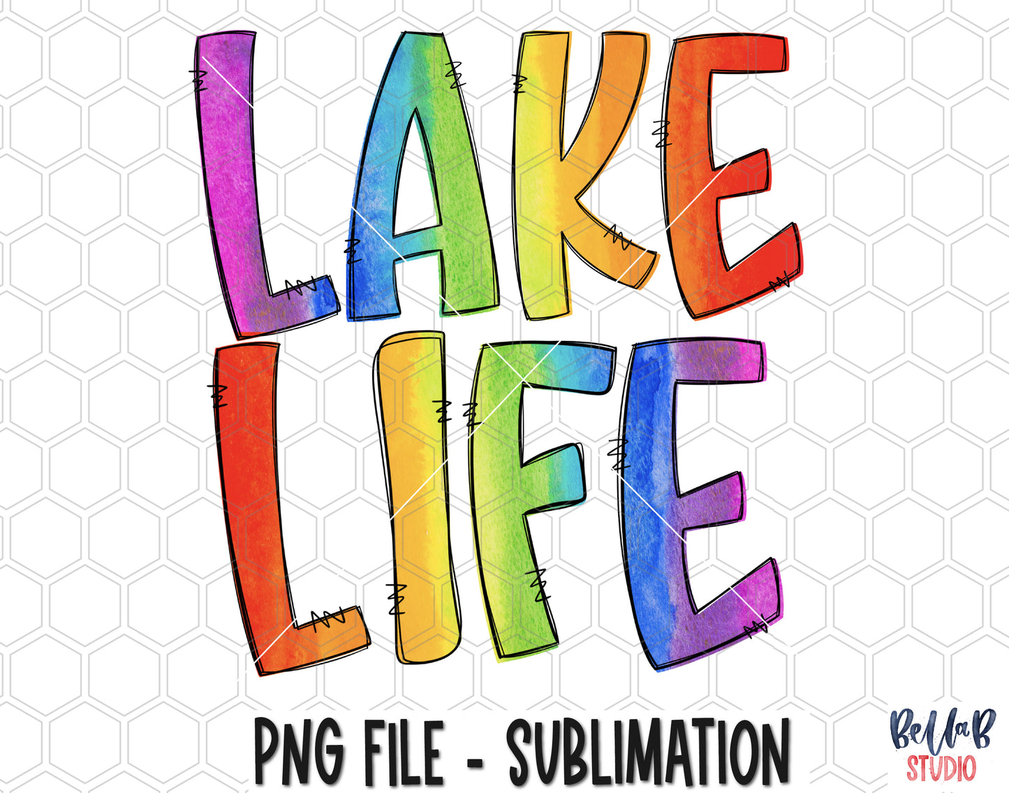 Lake Life Tie Dye Sublimation Design