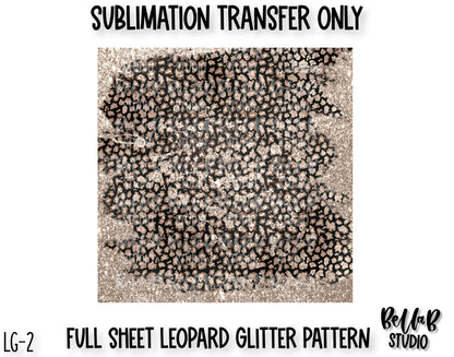 Full Sheet Leopard Glitter Sublimation Transfer - Ready To Press -  LPGLT2