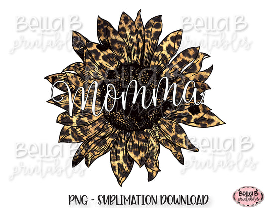 Momma Leopard Sunflower Sublimation Design