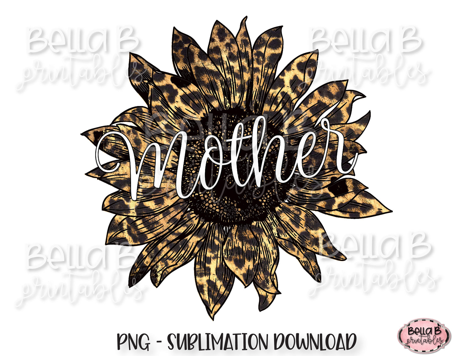 Mother Leopard Sunflower Sublimation Design