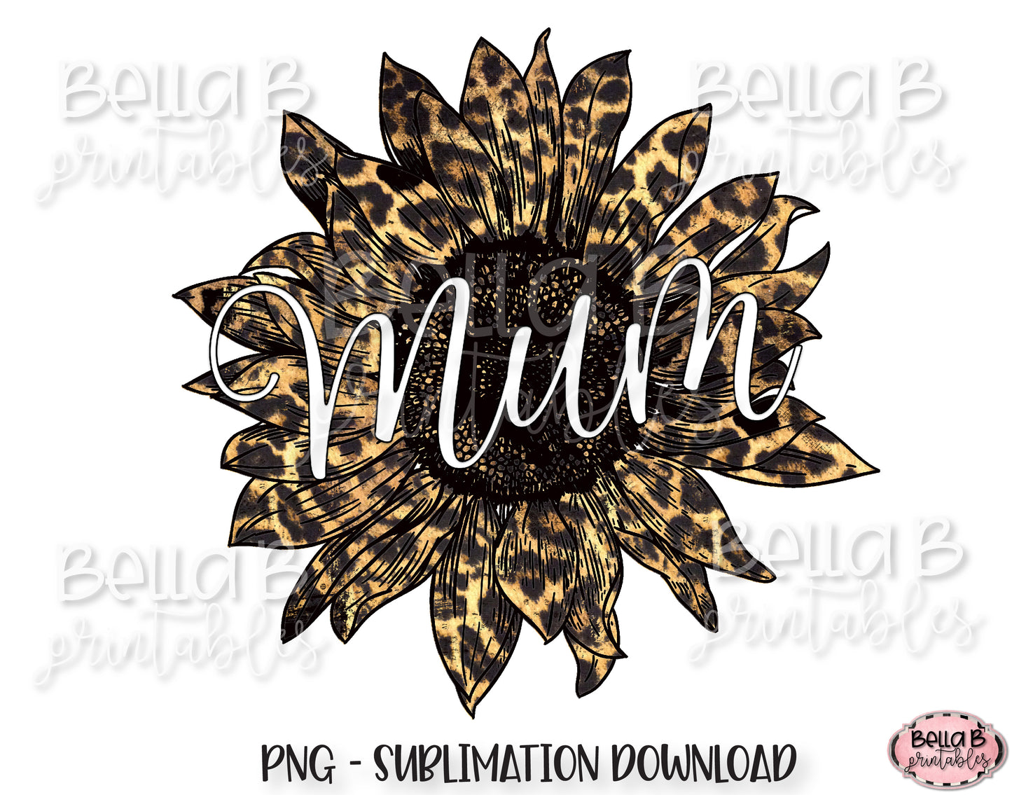 Mum Leopard Sunflower Sublimation Design