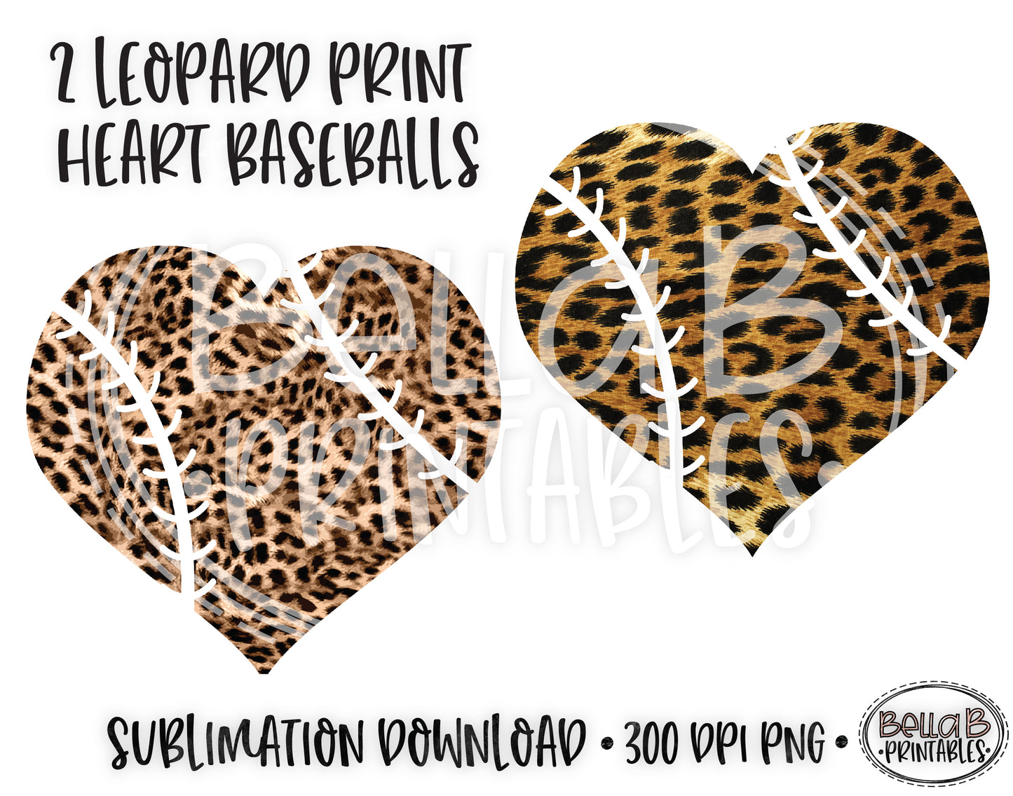 Leopard Print Baseball Sublimation Elements