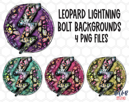 Leopard Lightning Bolt Sublimation Background Bundle