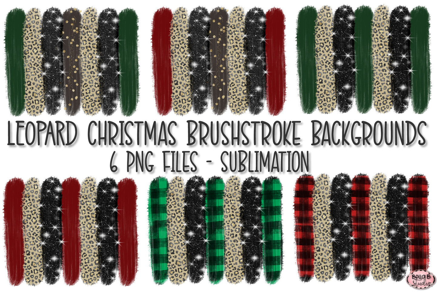 Leopard Christmas Brushstokes Backsplash Bundle