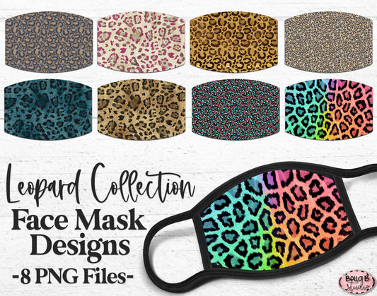 Leopard Print Sublimation Face Mask Designs