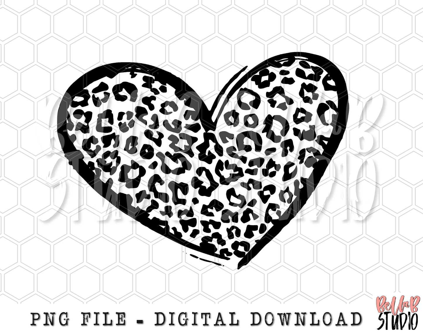 Leopard Heart PNG Sublimation Design