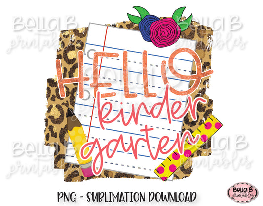 Hello Kindergarten Sublimation Design, School Design